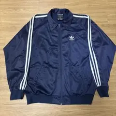 adidas トラックジャケット　90s ジャージ　短丈ブルゾン　万国旗タグ