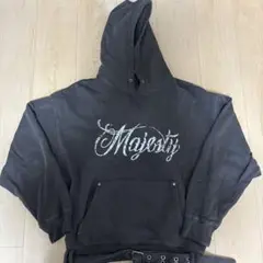 Majesty刺繍ダークグレー パーカー