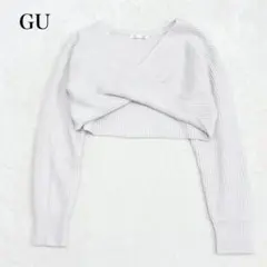GU 長袖ボレロ ニット フロントツイスト リブ Vネック フェミニン ガーリー