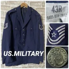 アメリカ　空軍　メンズL 紺ブレザー　ジャケット　メタルボタン　43R USA