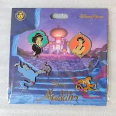 海外限定 2019 ディズニー ピントレ ピンバッジ アラジン 4点 セット