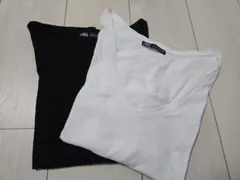 ZARA Vネック Tシャツセット Sサイズ ホワイト・ブラック