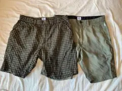 ショートパンツ 2点セット チェック柄 カーキのサムネイル
