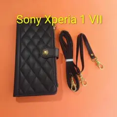 【未使用品】Xperia 1 VII 手帳型ケース ブラック ショルダー