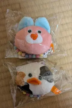 mojojojo ビーズチェーン付き　フェイスマスコット　ひよこ　うさぎ