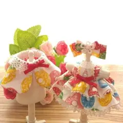 ドール服♪女の子サイズ♡キャンディ柄♪ケープ付ワンピース♡