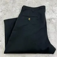 ２タック　太シルエット　ボトムス　チノパン　チノパンツ　古着　ブラック黒　W36