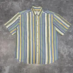 90’s BRITTANIA マルチストライプ 半袖シャツ ボタンダウン レトロのサムネイル