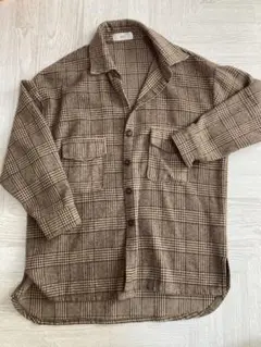 チェックジャケット　ロングシャツ (長め)