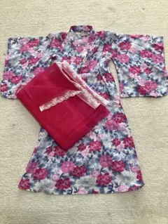 petit main キッズ 浴衣ドレス 100cm 花柄のサムネイル