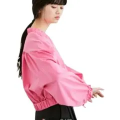 ADAM ET ROPE'　ショート丈ドロストスリーブブルゾン　 ピンク