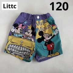 LITTC ミッキー　ハーフパンツ 総柄 ディズニー 120 カラフル　夏