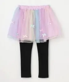 新品　130★エニィファム★ リボン×ラメチュールスカッツ