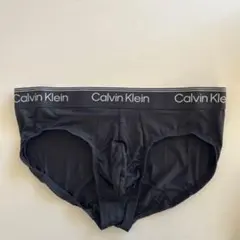 カルバンクライン　メンズビキニ　L(M) 黒　ビキニブリーフ　ナイロンストレッチ