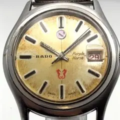 希少 RADO purple horse メンズ腕時計 手巻き デイト ゴールド - メルカリ