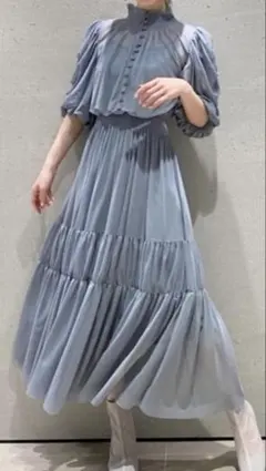 【SNIDEL】チュールティアードドレス