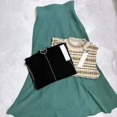 【新品タグ付き】ココディール　トップス　スカート　3点セット