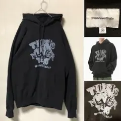 大人気❗️thisisneverthat ヘビーウェイト プリント パーカー 黒のサムネイル