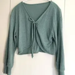 Dazy グリーン クロップドカーディガン M
