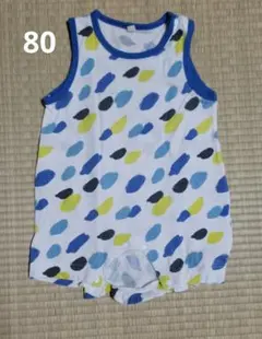 水玉模様ロンパース 80サイズ