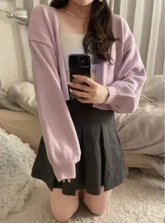 grl グレイル ボリュームスリーブショートニットカーディガン  mb1275