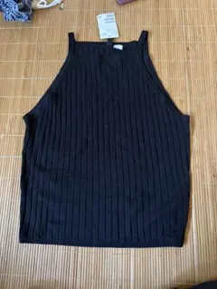 H&Mリブ編み ブラック キャミソール M 新品