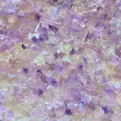 【50個】パープル素材mix ネイルパーツ　まとめ売り　デコパーツ　オーロラ