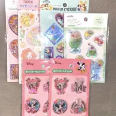 ディズニー 포켓몬 スパンコールシール ウォーターシール等6点セット