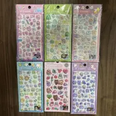 【6枚セット】ボンボンドロップシール ぷくぷくシール 3D立体シール　キラキラ