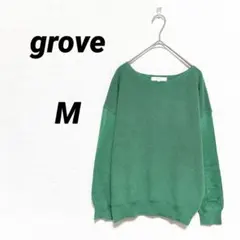 グローブ ドロップショルダー ニット セーター グリーン M 春ニット