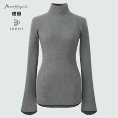 ユニクロ マメクロゴウチ 3Dリブハイネックセーター グレー XL 新品