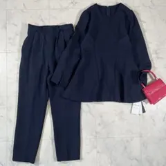 タグ付未使用　ルイルエブティック　ペプラム　セットアップ　スーツ　ネイビー　M