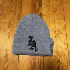 LA ロサンゼルス ニット帽 ビーニー グレー