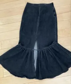 ノーリーズRie Miller マーメイドデニムスカート　ブラックデニム