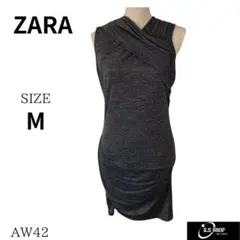 美品 ZARA ザラ トップス　チュニック　ノースリーブ グレー Мサイズ