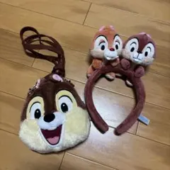 ディズニー　チップとデール カチューシャポシェットセット