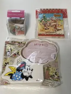 ディズニー　ミニー　メモ帳　マスキングテープ