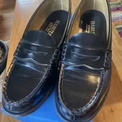 HARUTA ブラックレザー ローファー