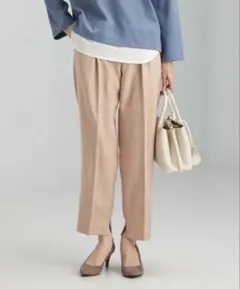 green label relaxing ピンクチェック　テーパードパンツ