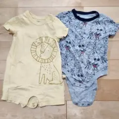 babyGap 70cm ロンパース 肌着 綿100％ 2枚セット