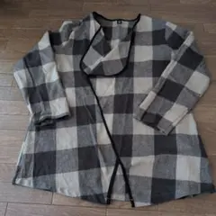 SHEIN ネルチェック柄 　カーディガン