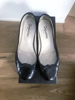 Repetto 37 黒 エナメル　バレエシューズ 低ヒール