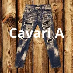 入手困難✨キャバリア　CavariA ダメージリペア加工　ペイント　デニムパンツのサムネイル