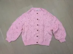 earth music&ecology ピンク ニットカーディガン