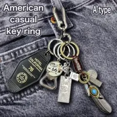 アメカジ　キーホルダー カラビナ ヴィンテージ漂う ドルじゃらじゃら ストリート