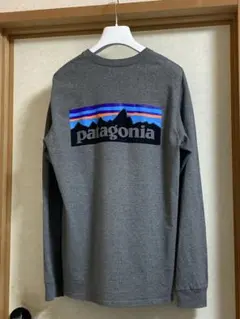 【美品】patagonia P-6ロゴ ロングスリーブTシャツ グレー
