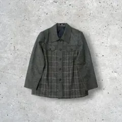 ウール混紡 チェック柄ジャケット