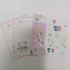 キキララ　リトルツインスターズ　便箋　メモ帳　シール　サンリオ　平成レトロ