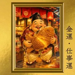 恵比寿様 商売繁盛・金運・食福・幸福 開運アート 巨大な鯛焼き 昭和レトロ
