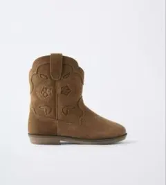 お値下げしました‼️ZARAキッズ　レザーカウボーイブーツ　17センチ